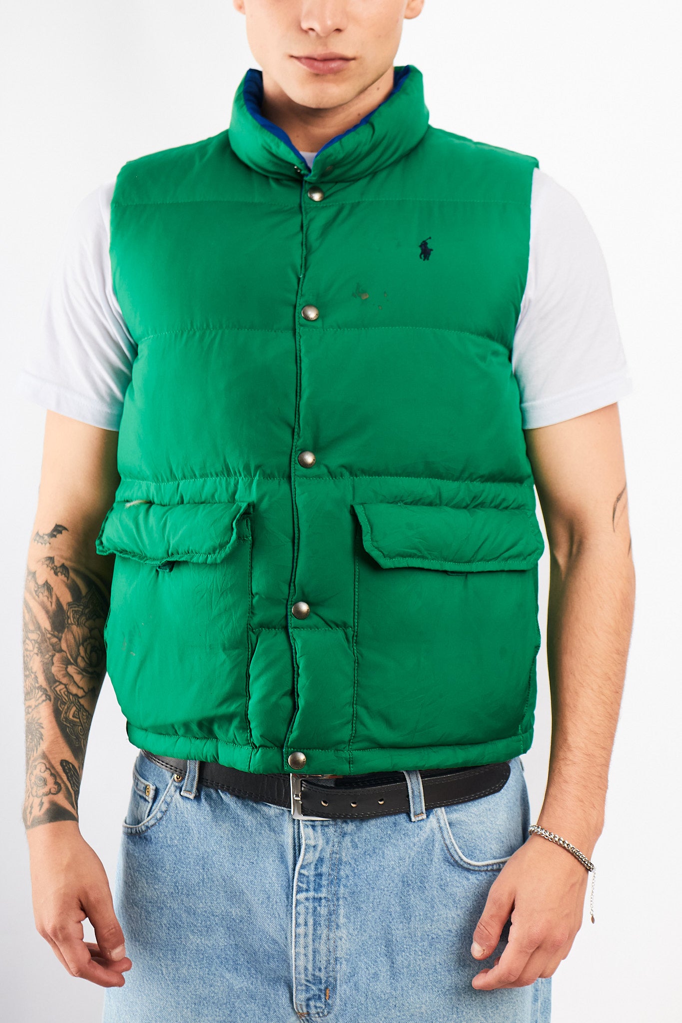 1990 Vintage Polo Ralph Lauren Reversible Down Puffer Vest (S/M)