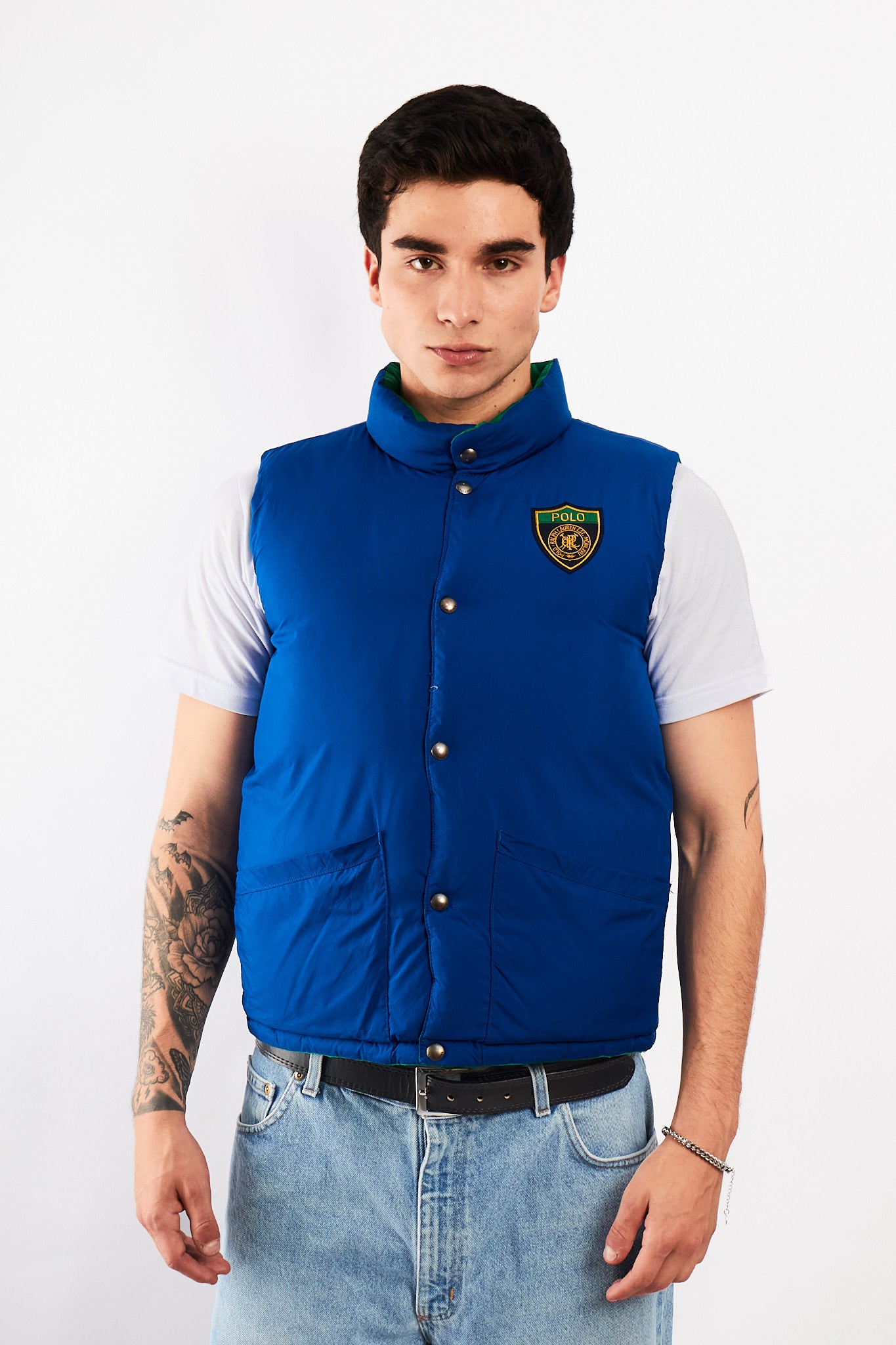 1990 Vintage Polo Ralph Lauren Reversible Down Puffer Vest (S/M)