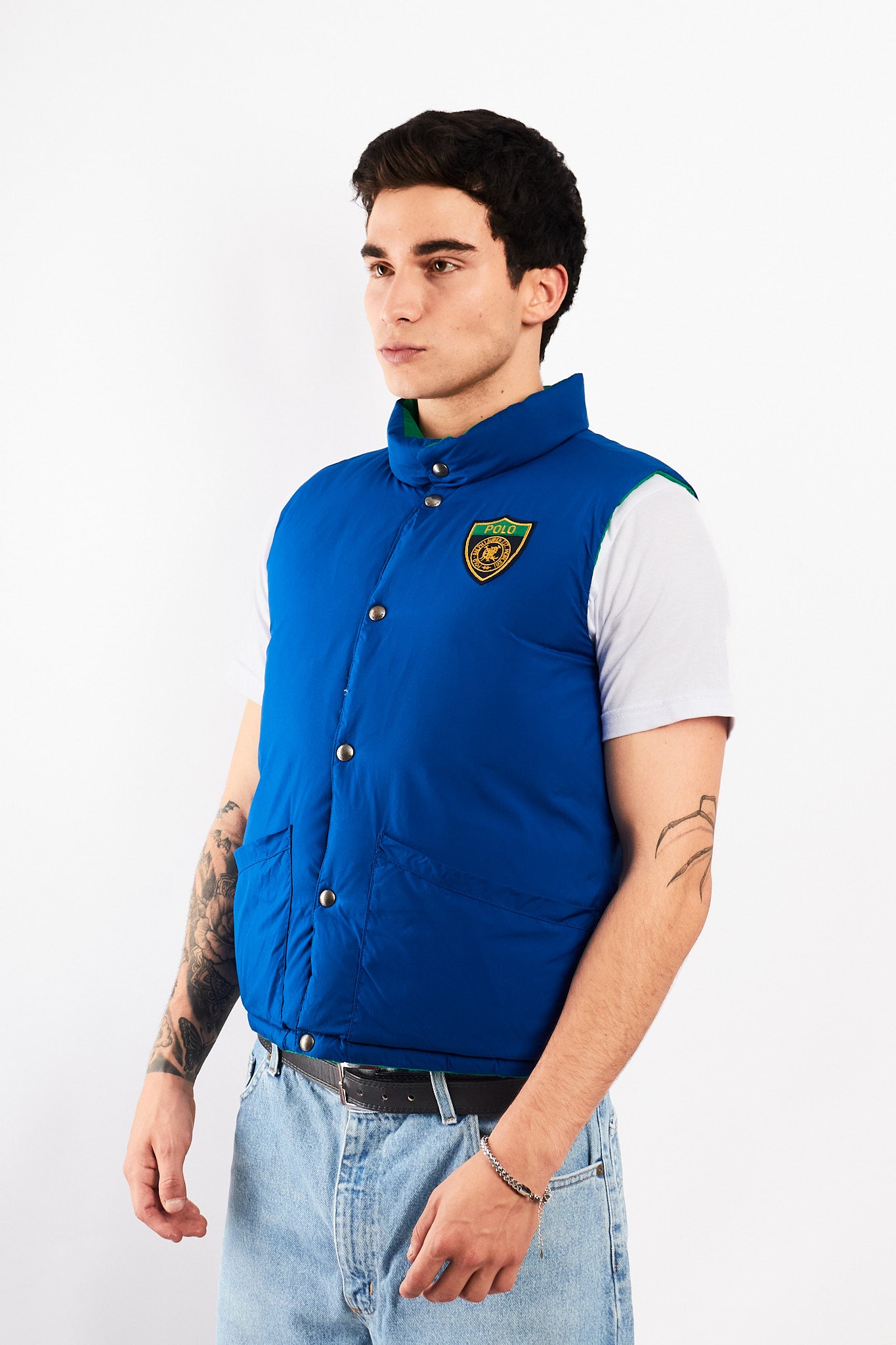 1990 Vintage Polo Ralph Lauren Reversible Down Puffer Vest (S/M)
