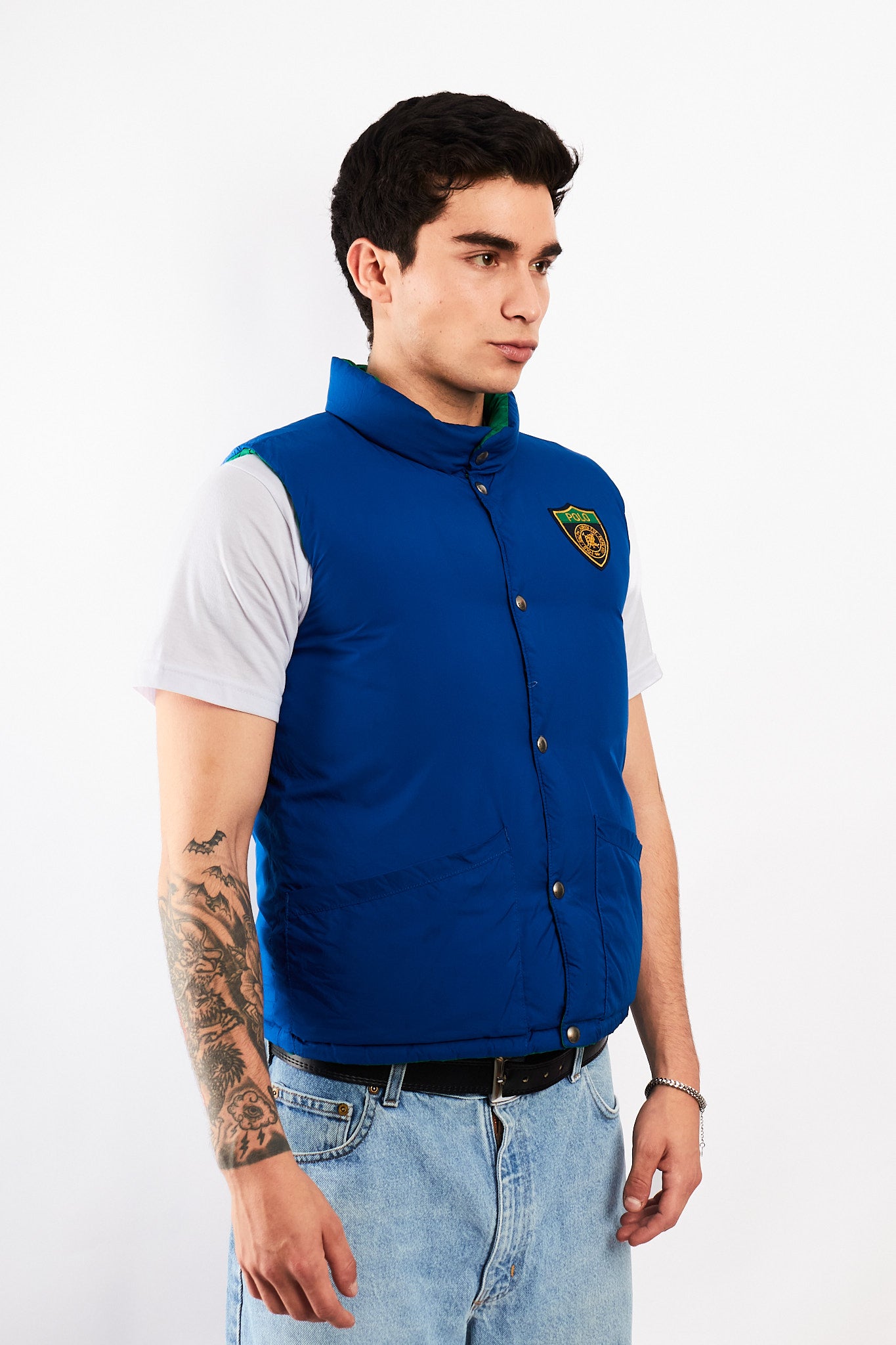 1990 Vintage Polo Ralph Lauren Reversible Down Puffer Vest (S/M)