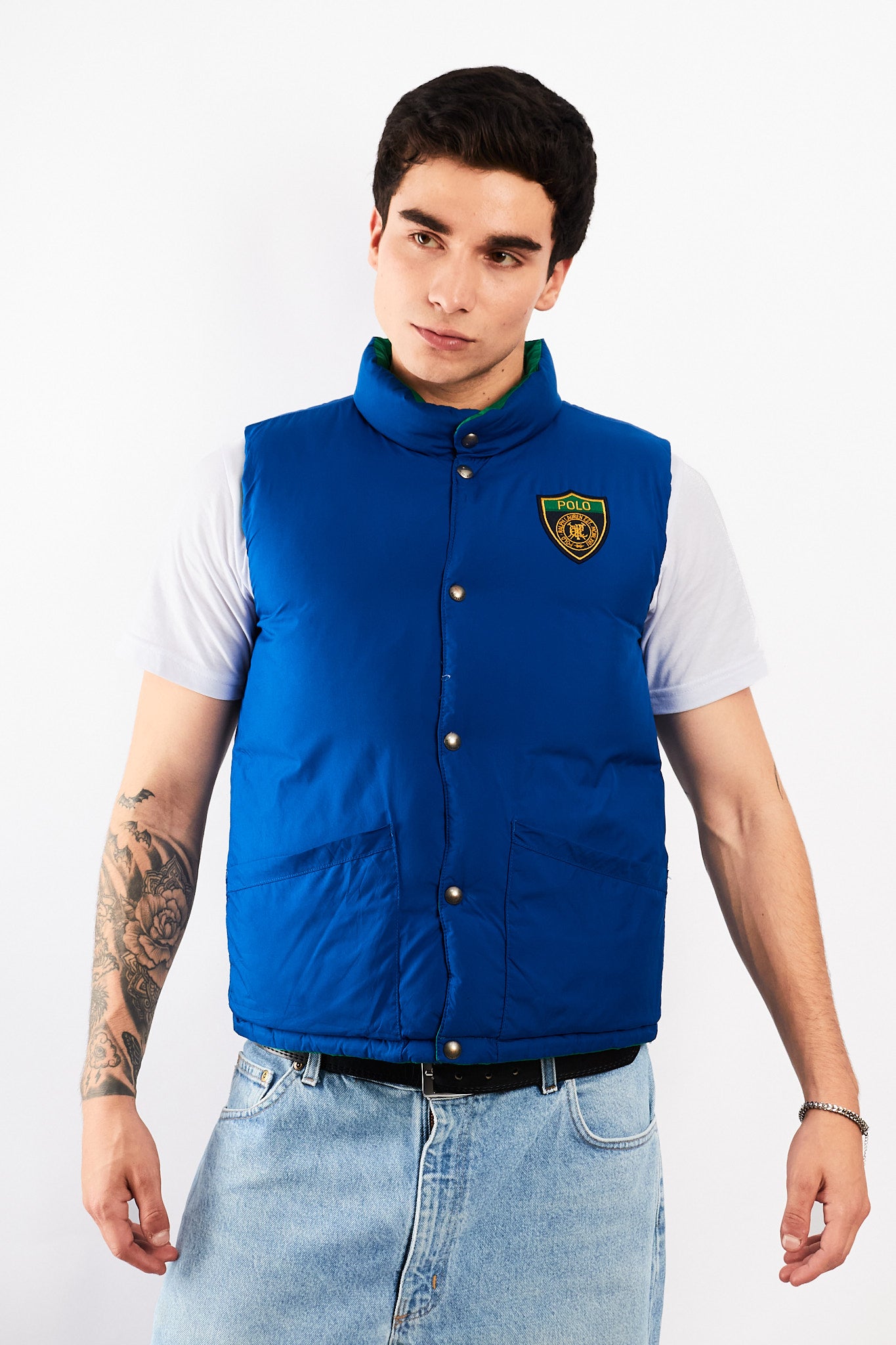 1990 Vintage Polo Ralph Lauren Reversible Down Puffer Vest (S/M)