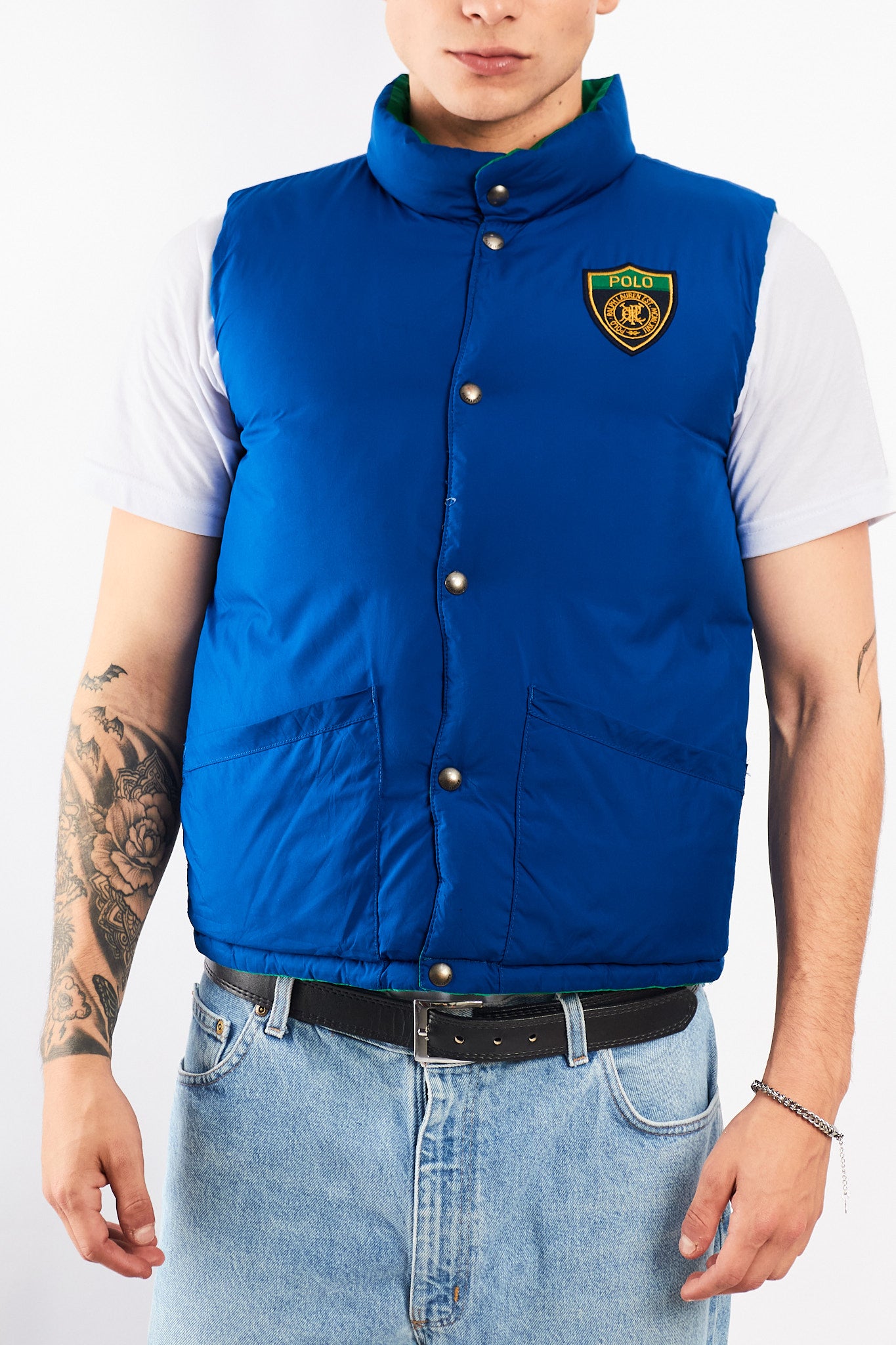 1990 Vintage Polo Ralph Lauren Reversible Down Puffer Vest (S/M)