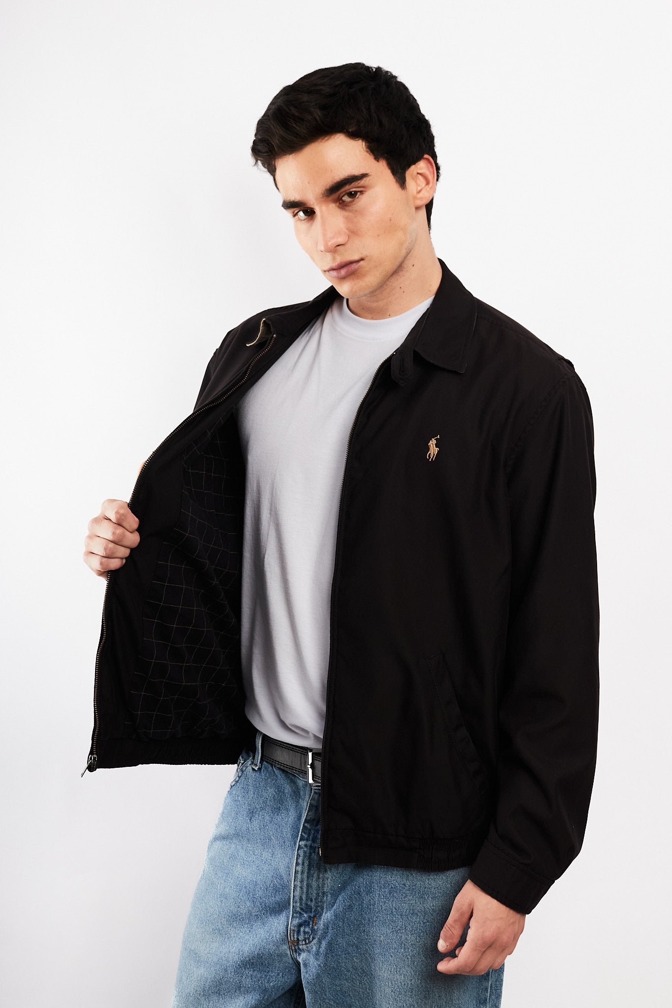 2000 Vintage Polo Ralph Lauren Black Bi-Swing Impermeable Jacket (M/L)