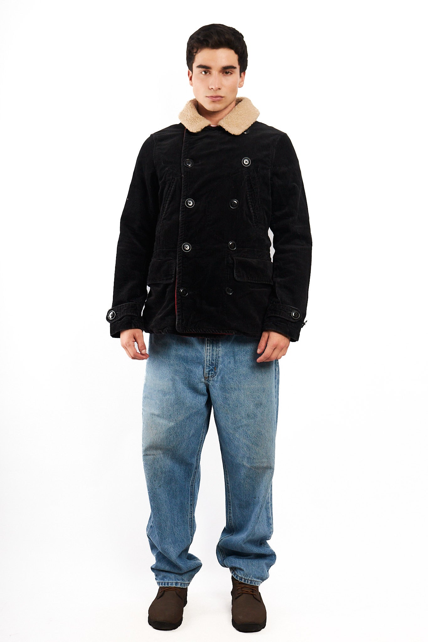2000 Vintage Ralph Lauren Military Corduroy Sherpa Pea cot (M/L)