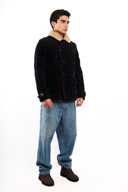 2000 Vintage Ralph Lauren Military Corduroy Sherpa Pea cot (M/L)