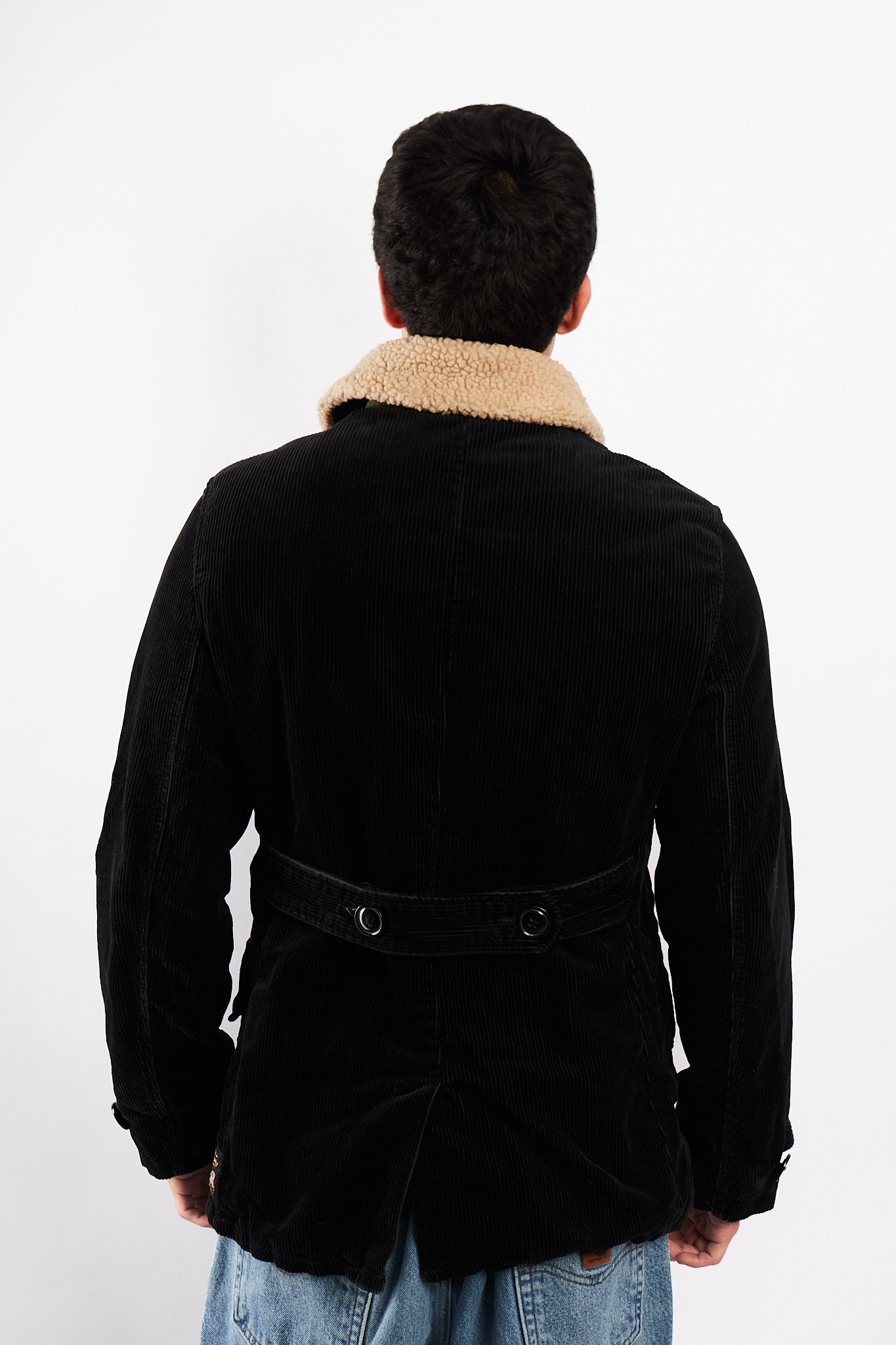 2000 Vintage Ralph Lauren Military Corduroy Sherpa Pea cot (M/L)