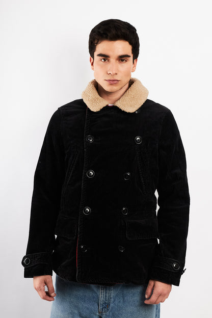 2000 Vintage Ralph Lauren Military Corduroy Sherpa Pea cot (M/L)