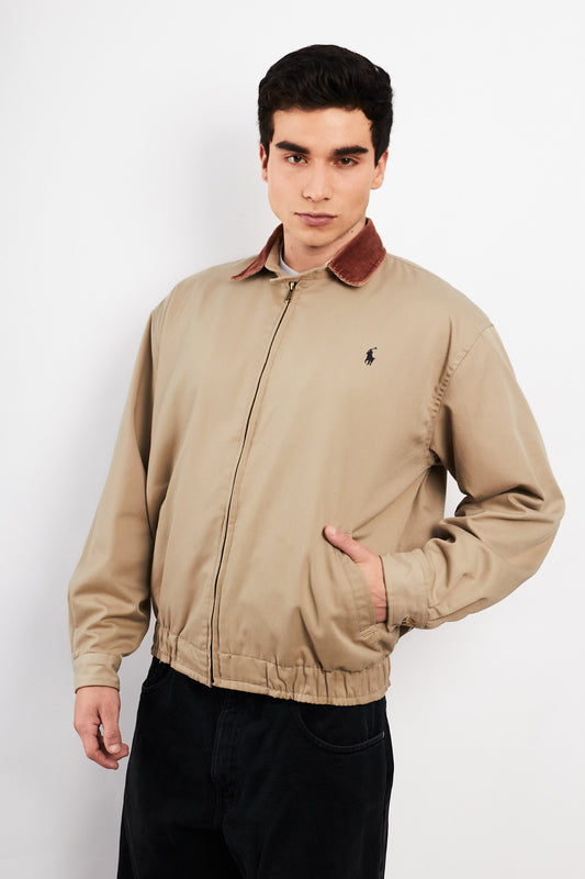 2000 Vintage Polo Ralph Lauren Corduroy Collar Harrrington (M)