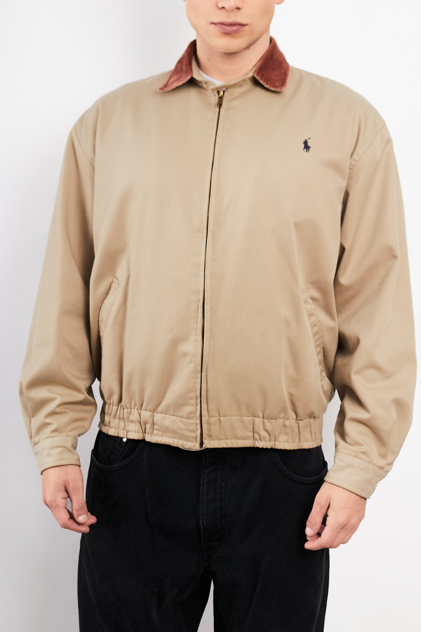 2000 Vintage Polo Ralph Lauren Corduroy Collar Harrrington (M)