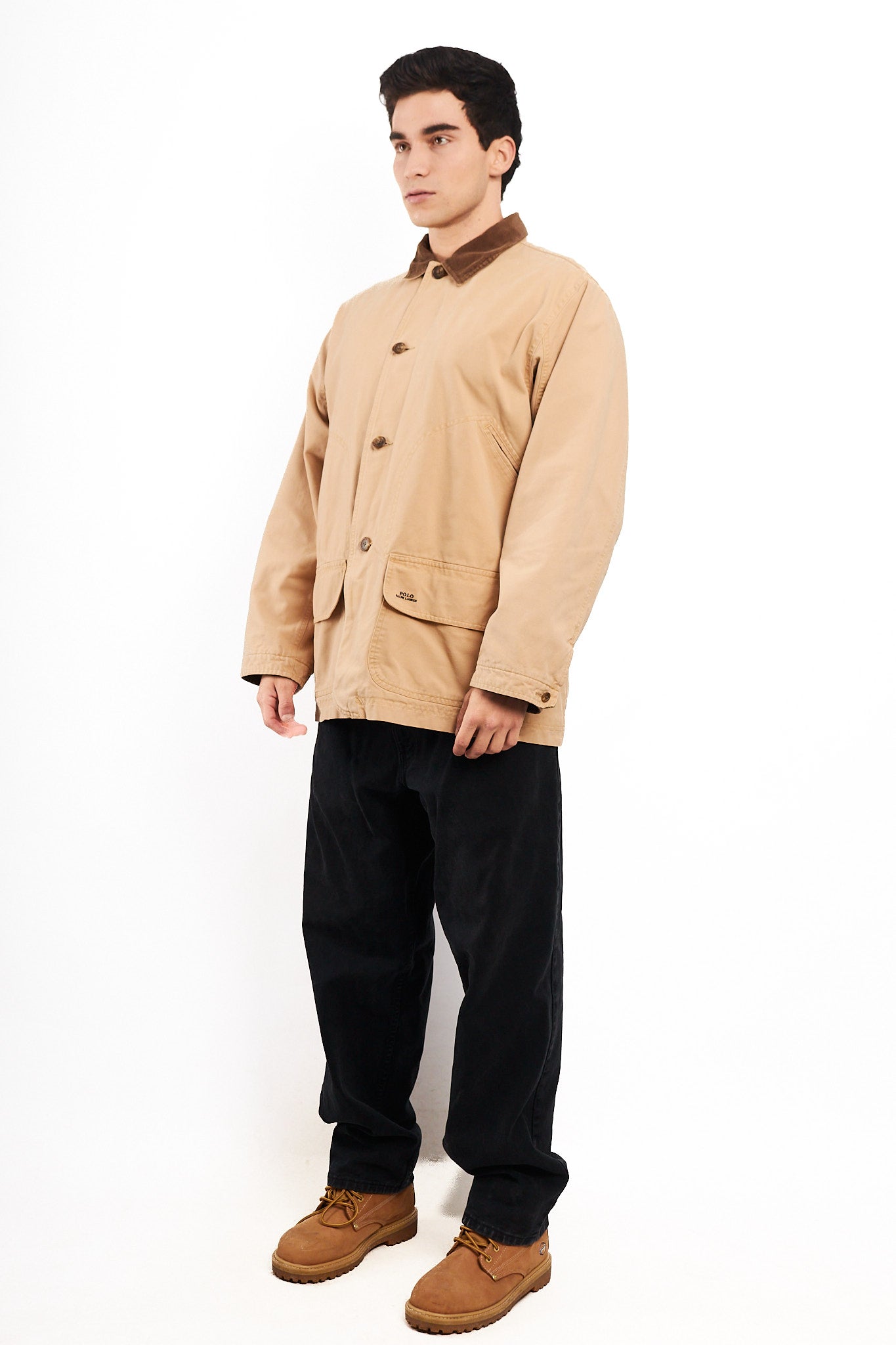 2000s Vintage Polo Ralph Lauren Cordroy Collar Michigan Chore Coat (M/L)