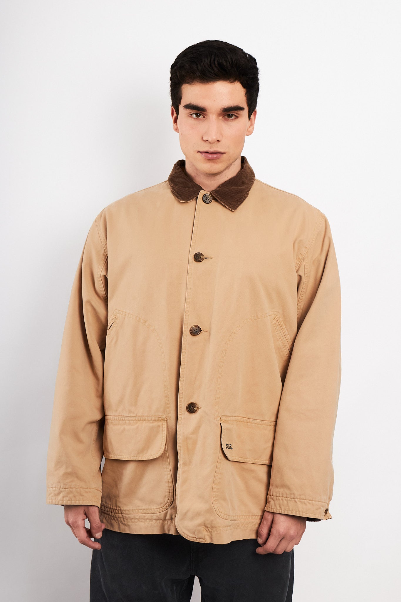 2000s Vintage Polo Ralph Lauren Cordroy Collar Michigan Chore Coat (M/L)