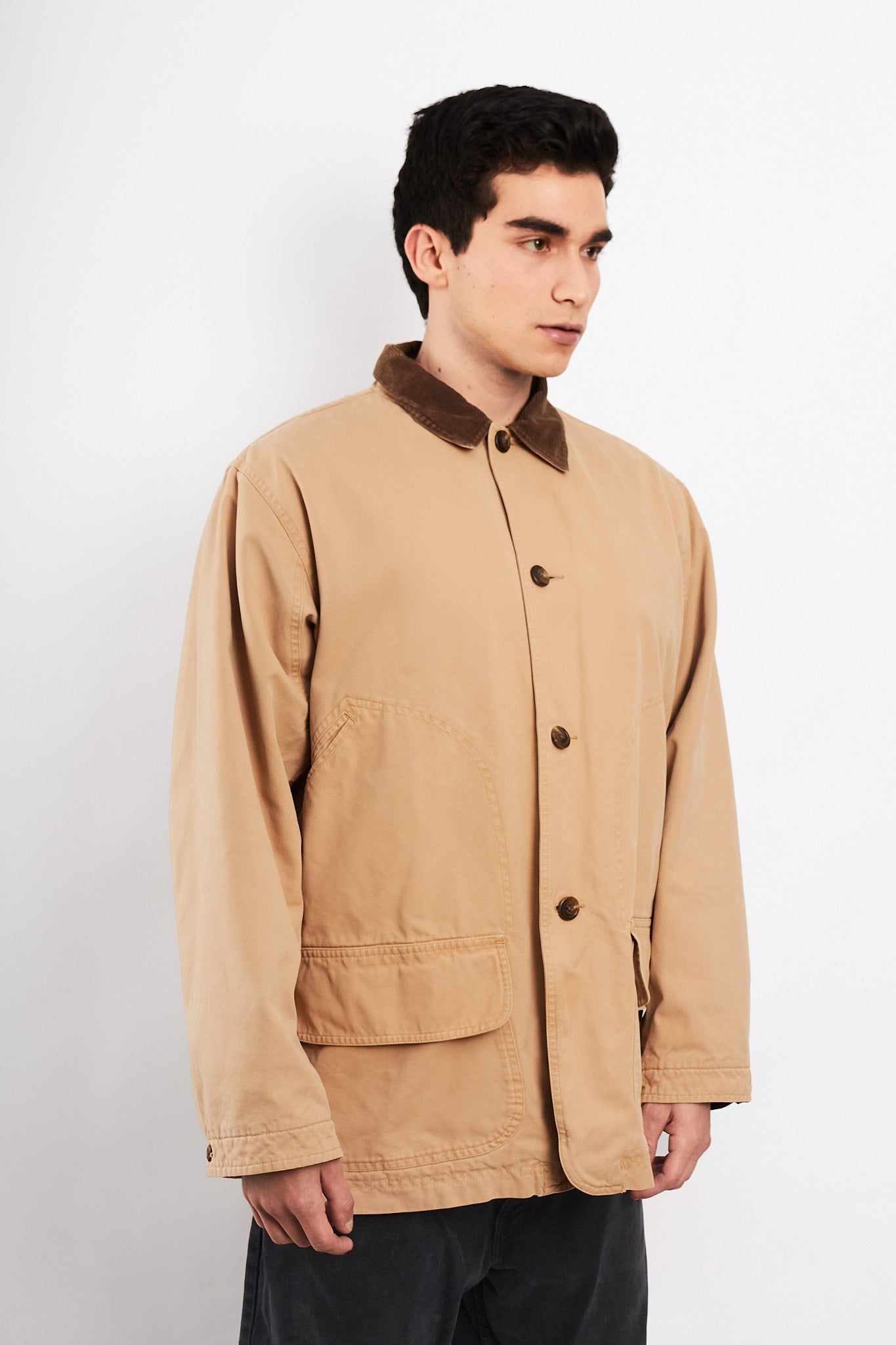 2000s Vintage Polo Ralph Lauren Cordroy Collar Michigan Chore Coat (M/L)