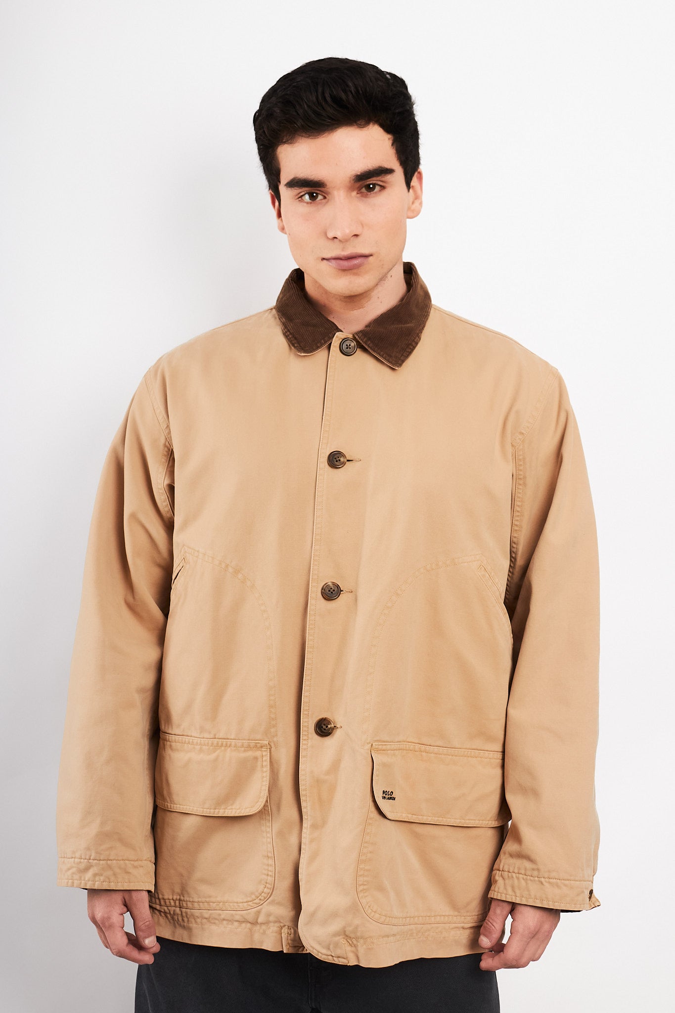 2000s Vintage Polo Ralph Lauren Cordroy Collar Michigan Chore Coat (M/L)