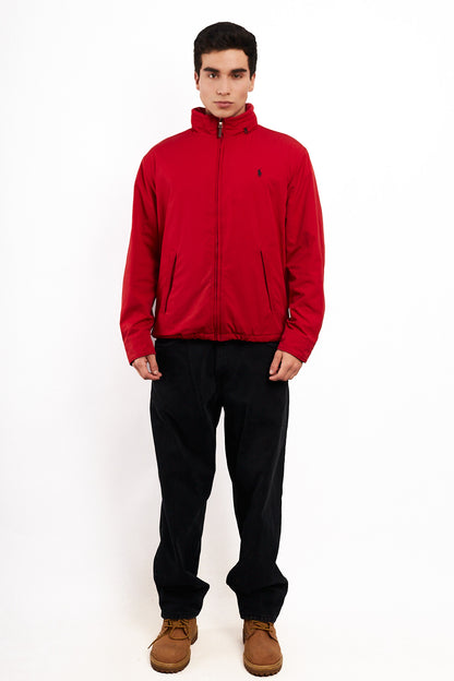 2010 Polo Ralph Lauren Impermeable Crimson Red Bomber Jacket (L)