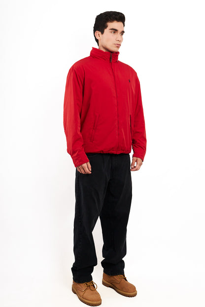 2010 Polo Ralph Lauren Impermeable Crimson Red Bomber Jacket (L)