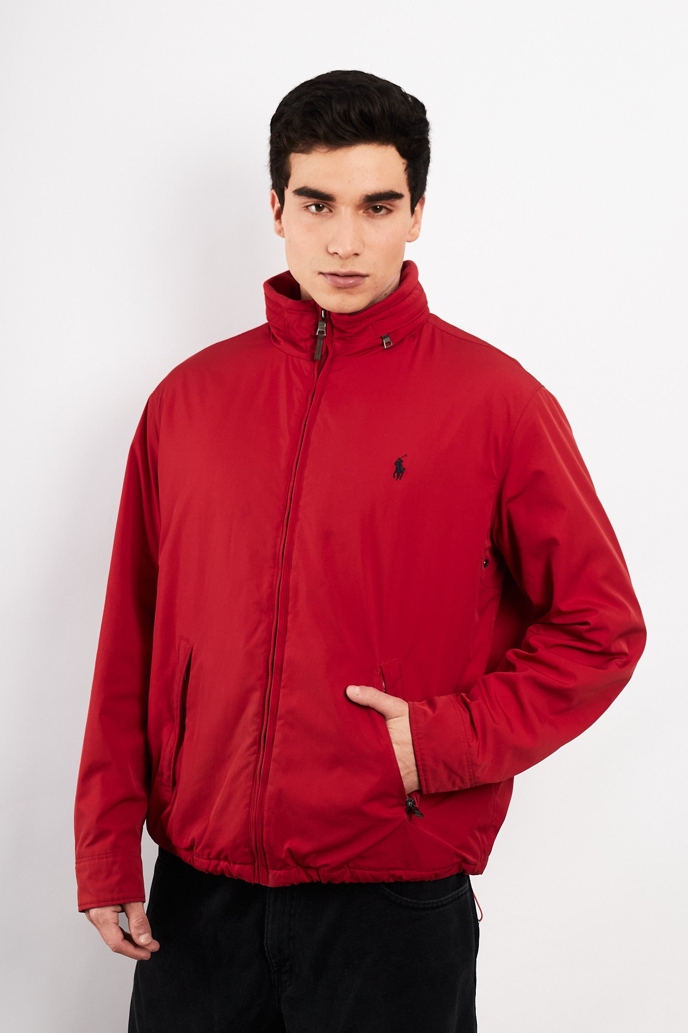 2010 Polo Ralph Lauren Impermeable Crimson Red Bomber Jacket (L)