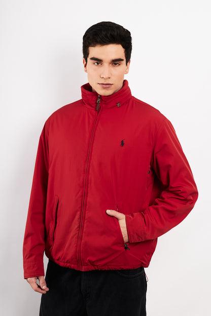 2010 Polo Ralph Lauren Impermeable Crimson Red Bomber Jacket (L)