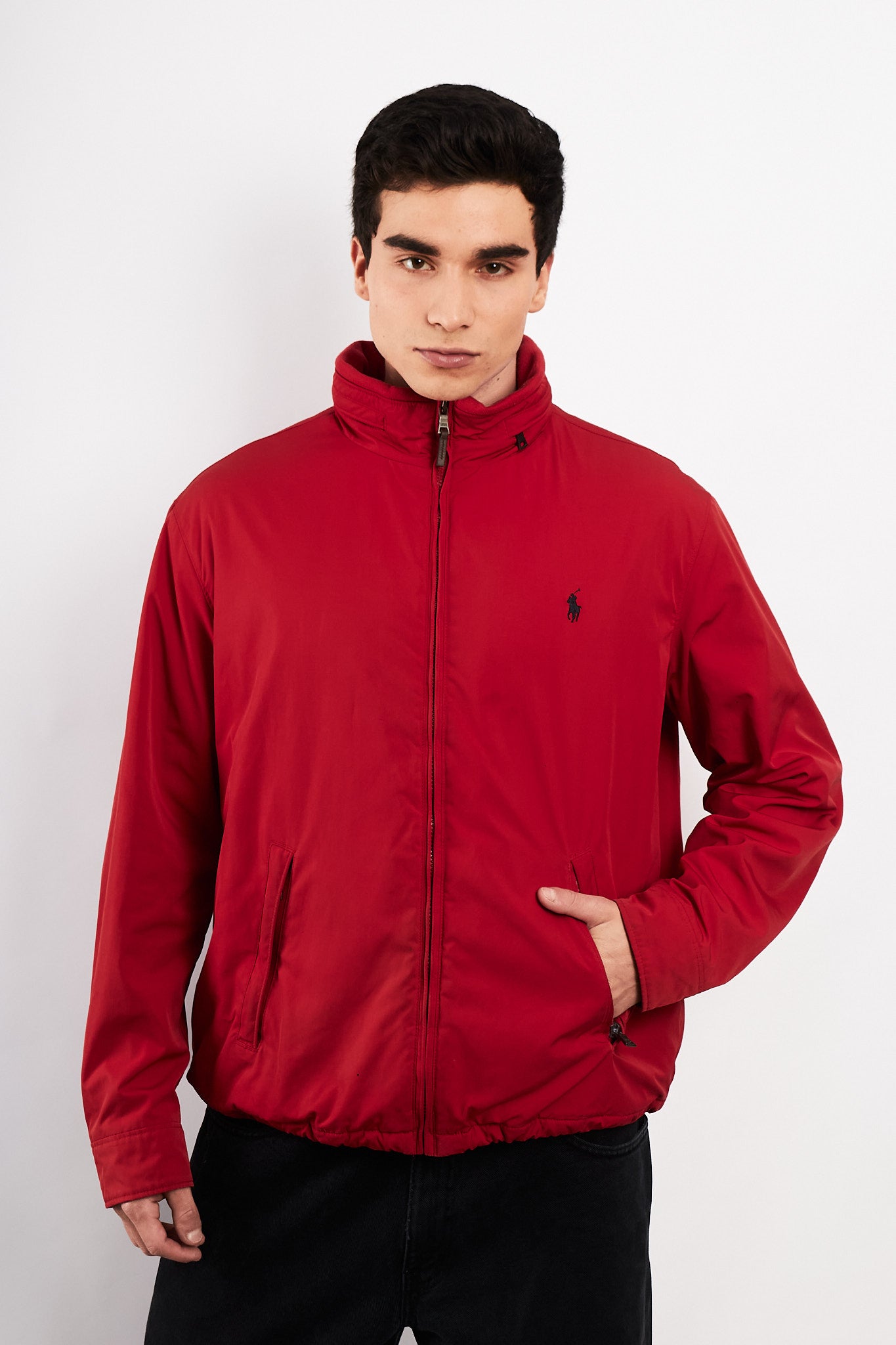 2010 Polo Ralph Lauren Impermeable Crimson Red Bomber Jacket (L)