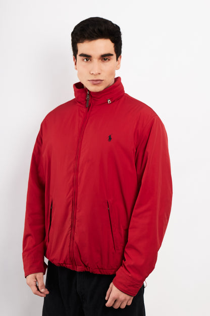 2010 Polo Ralph Lauren Impermeable Crimson Red Bomber Jacket (L)
