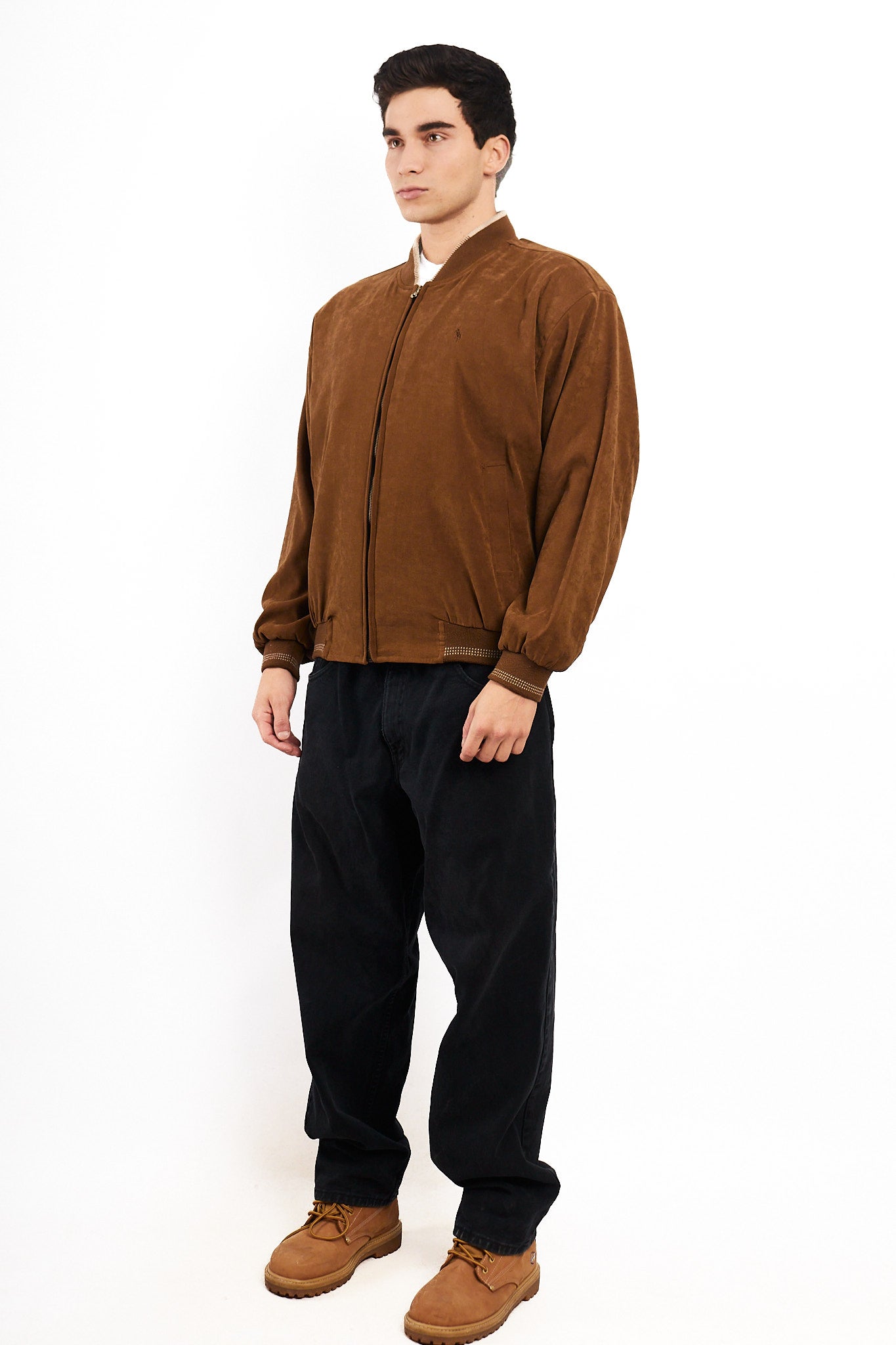1990 Vintage Polo Ralph Lauren Tobacco Peachsin Bomber Jacket (M/L)