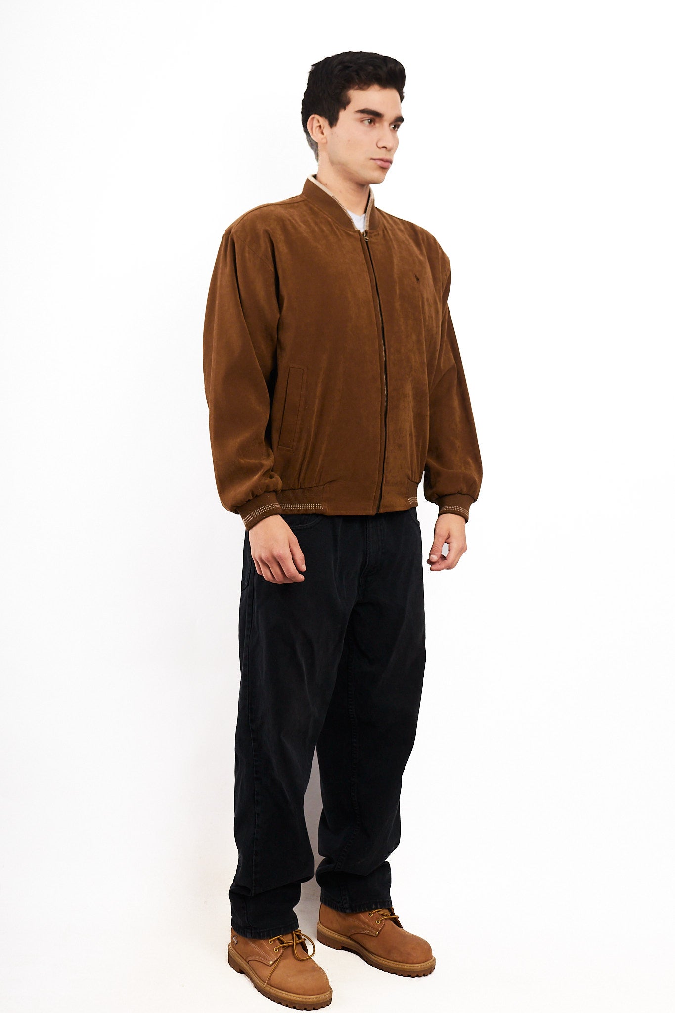 1990 Vintage Polo Ralph Lauren Tobacco Peachsin Bomber Jacket (M/L)