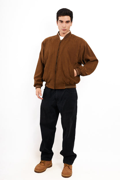 1990 Vintage Polo Ralph Lauren Tobacco Peachsin Bomber Jacket (M/L)