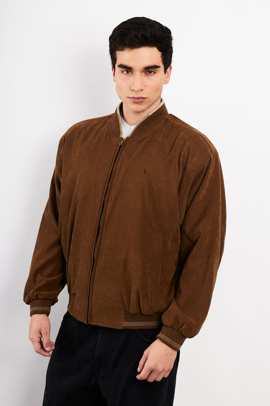 1990 Vintage Polo Ralph Lauren Tobacco Peachsin Bomber Jacket (M/L)