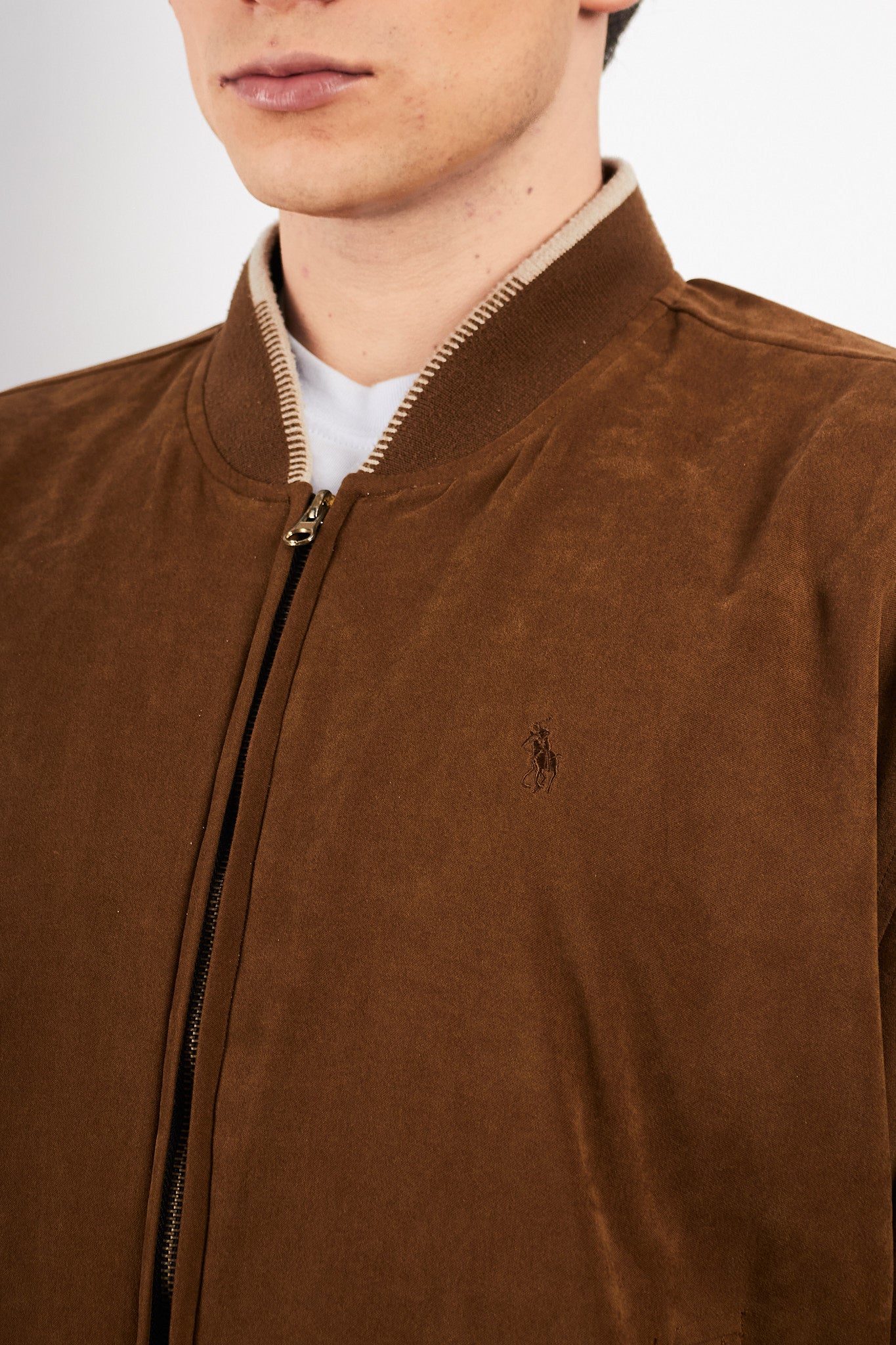 1990 Vintage Polo Ralph Lauren Tobacco Peachsin Bomber Jacket (M/L)