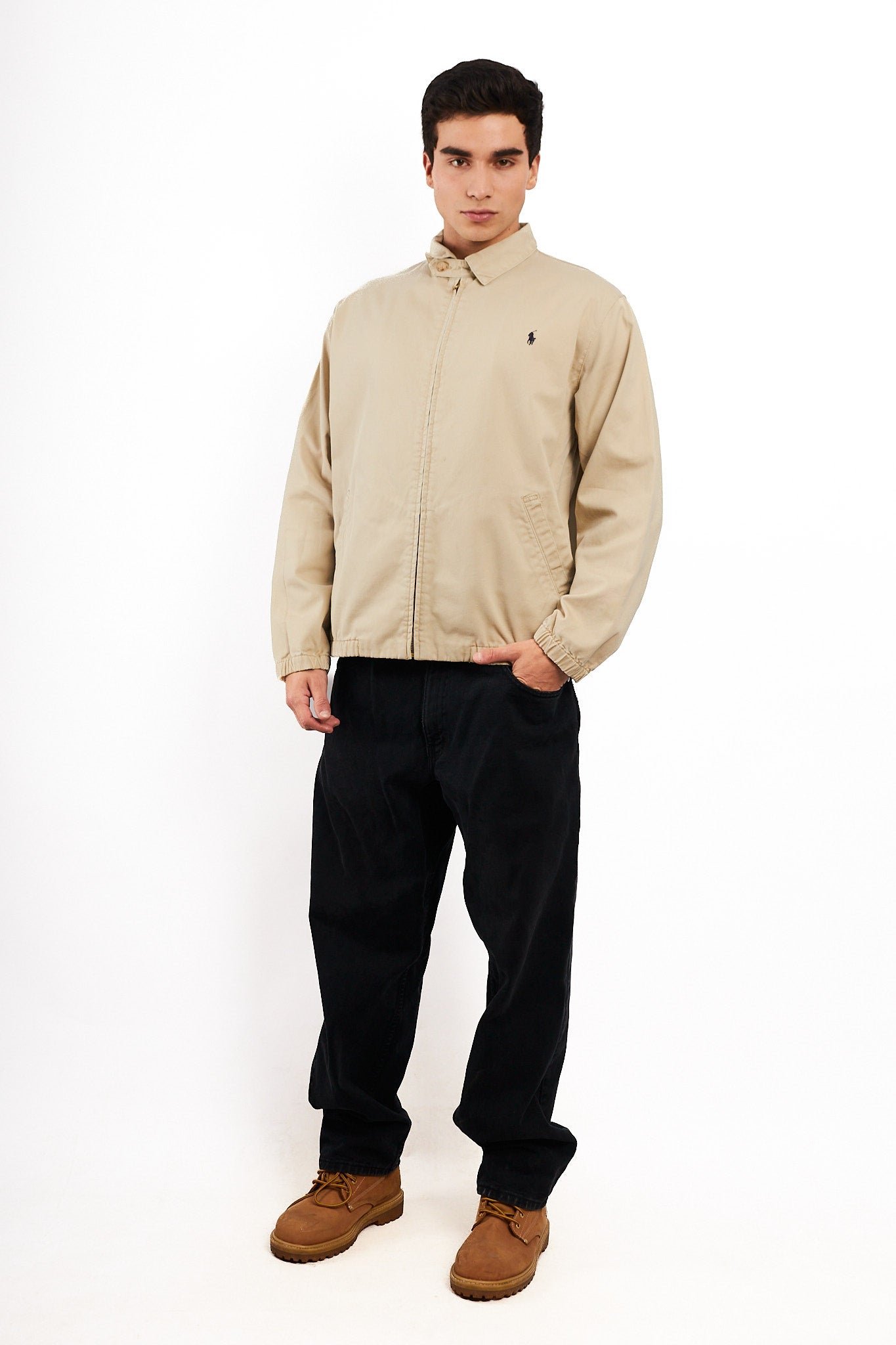 2000 Vintage Polo Ralph Lauren Beige Harrington (L/XL)