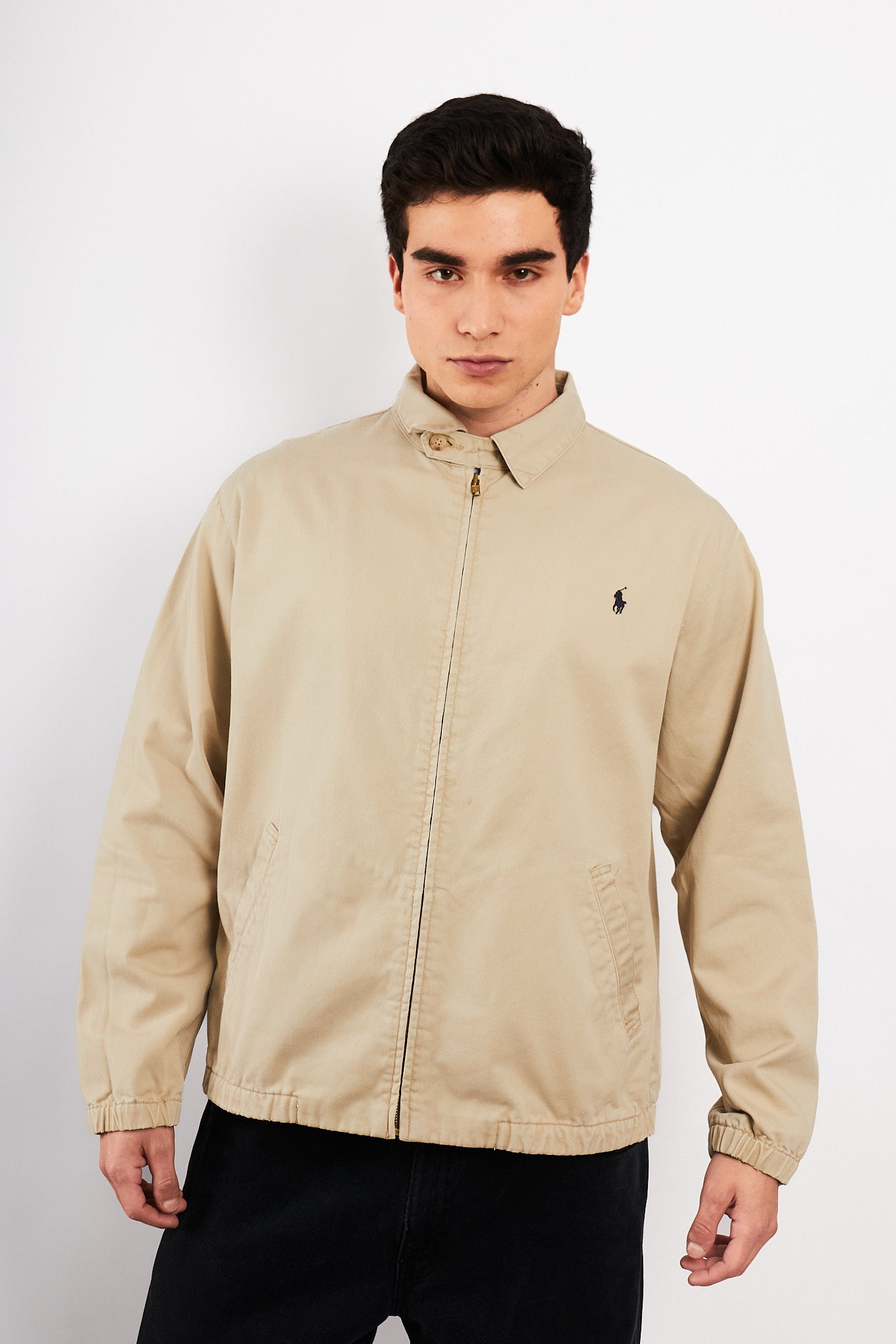 2000 Vintage Polo Ralph Lauren Beige Harrington (L/XL)