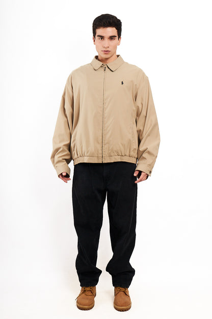 2000 Vintage Polo Ralph Lauren Khakhi Bi- Swing Impermeable Harrington (XL)