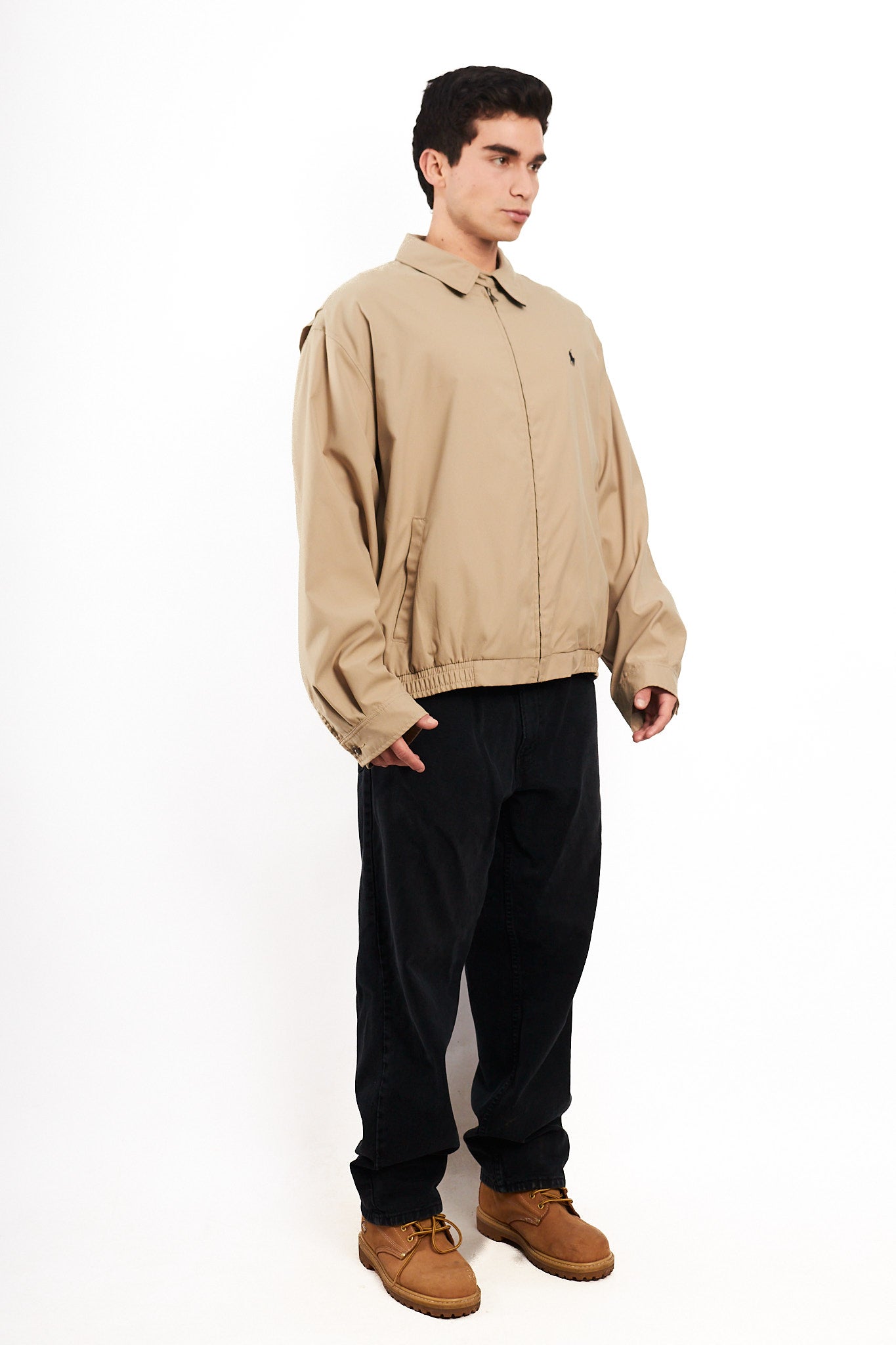 2000 Vintage Polo Ralph Lauren Khakhi Bi- Swing Impermeable Harrington (XL)