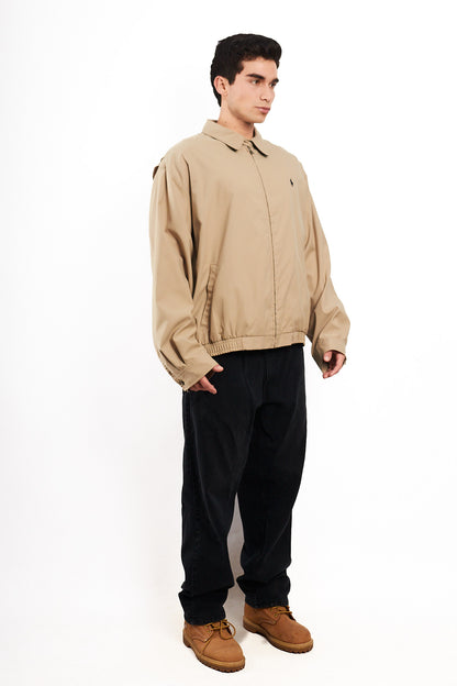 2000 Vintage Polo Ralph Lauren Khakhi Bi- Swing Impermeable Harrington (XL)