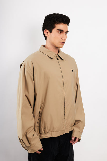 2000 Vintage Polo Ralph Lauren Khakhi Bi- Swing Impermeable Harrington (XL)
