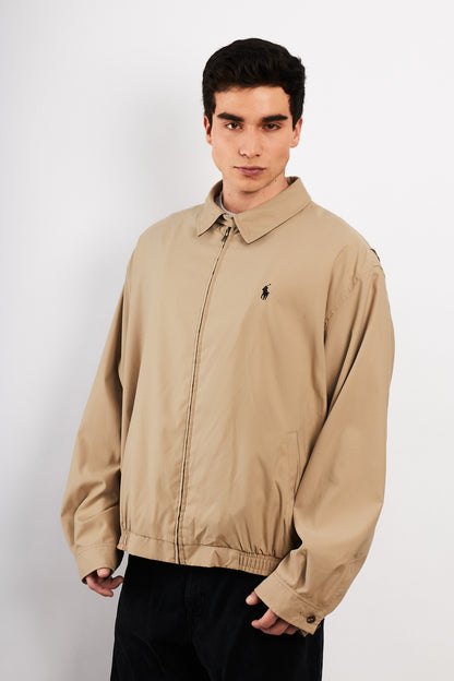 2000 Vintage Polo Ralph Lauren Khakhi Bi- Swing Impermeable Harrington (XL)