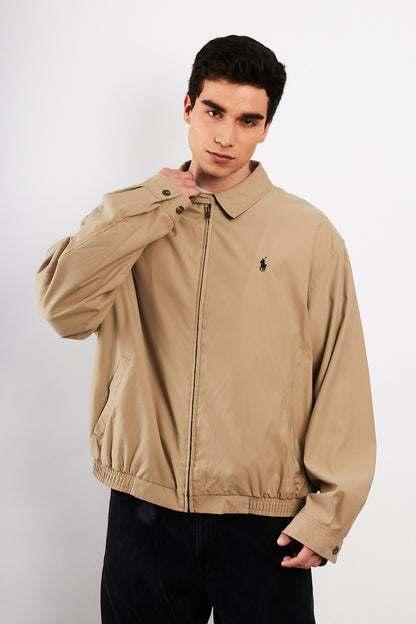 2000 Vintage Polo Ralph Lauren Khakhi Bi- Swing Impermeable Harrington (XL)
