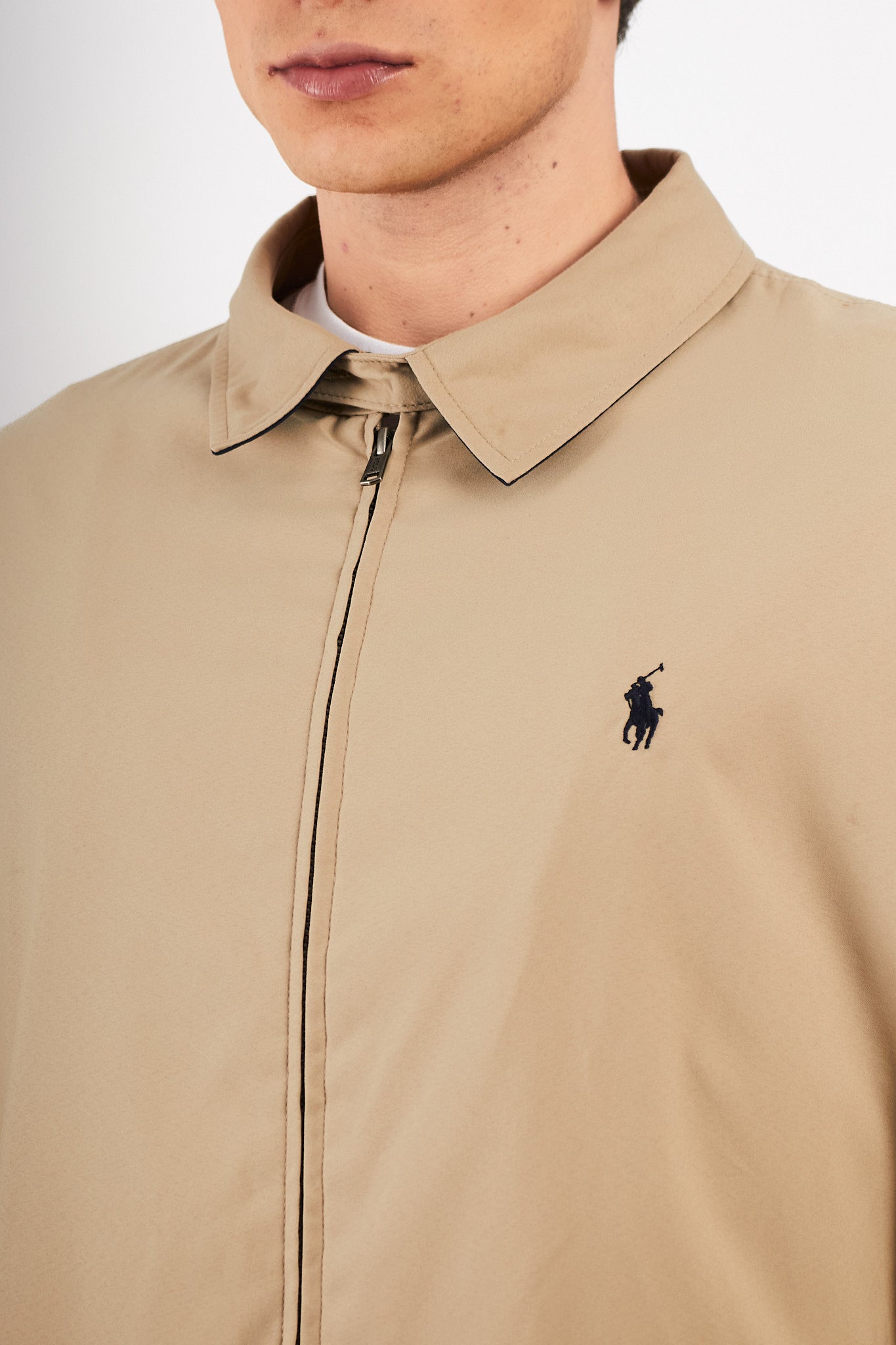2000 Vintage Polo Ralph Lauren Khakhi Bi- Swing Impermeable Harrington (XL)