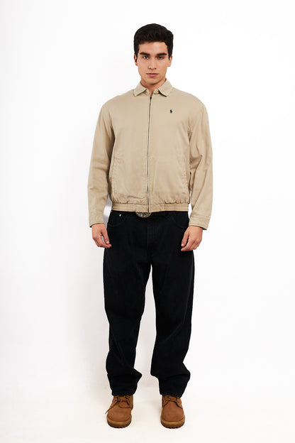 2000 Vintage Polo Ralph Lauren Lined Beige Harrington (S/M)