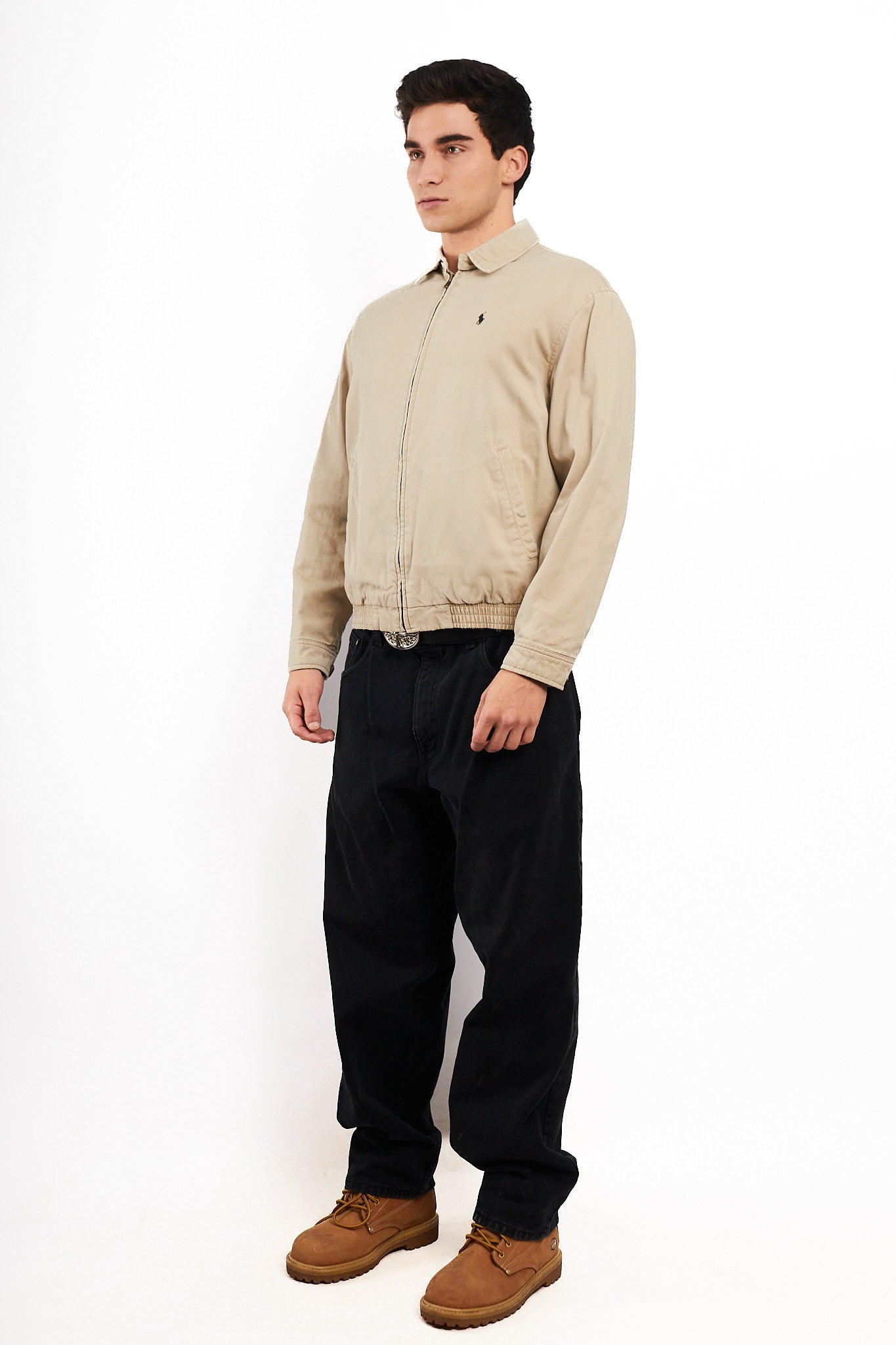 2000 Vintage Polo Ralph Lauren Lined Beige Harrington (S/M)