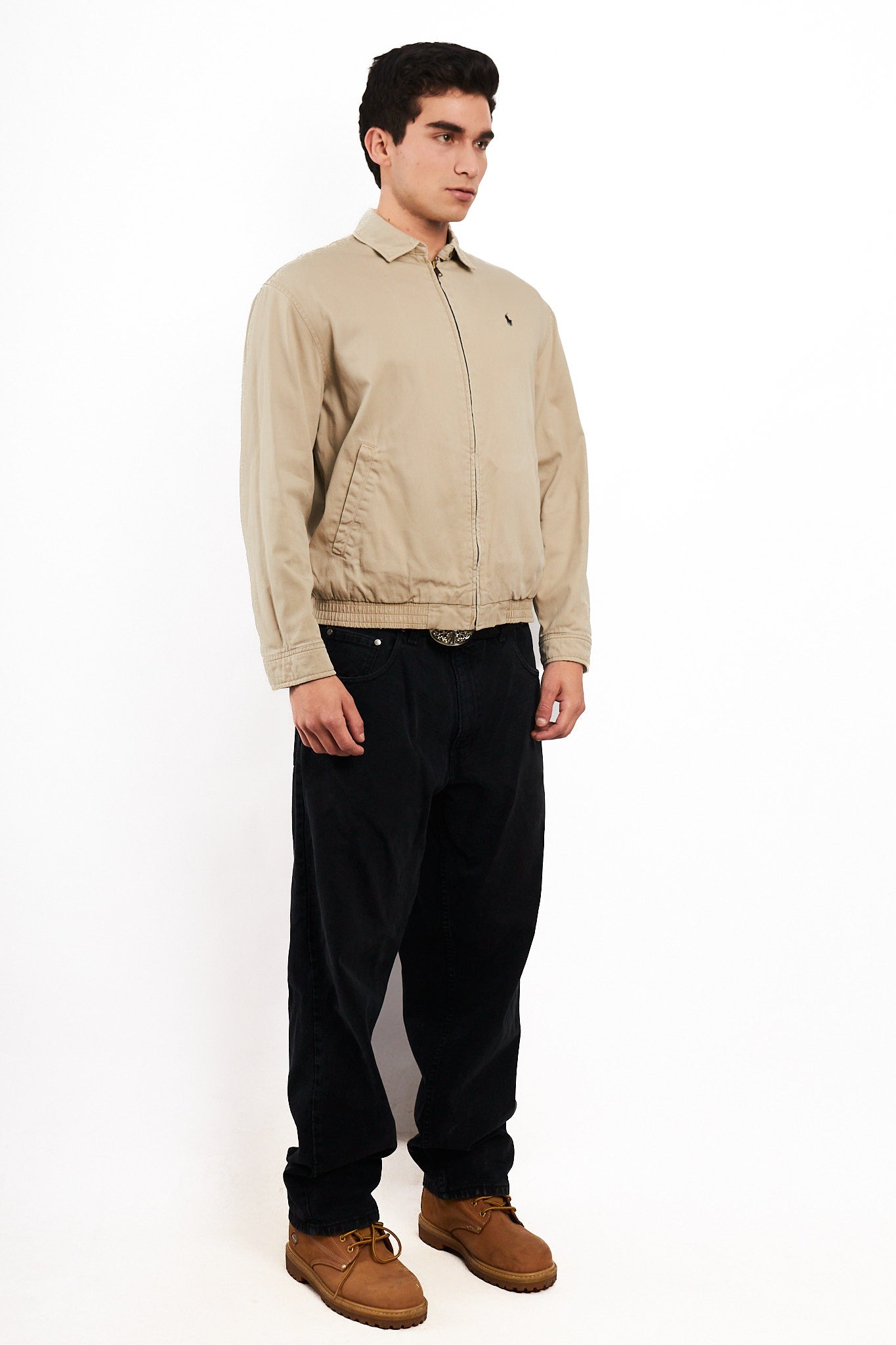 2000 Vintage Polo Ralph Lauren Lined Beige Harrington (S/M)