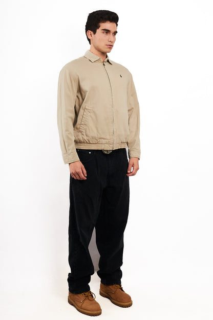 2000 Vintage Polo Ralph Lauren Lined Beige Harrington (S/M)
