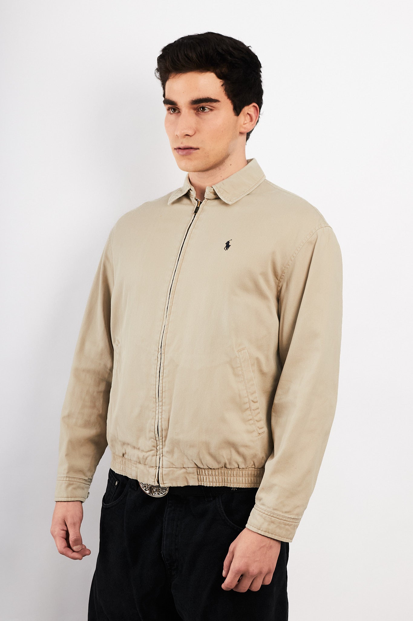 2000 Vintage Polo Ralph Lauren Lined Beige Harrington (S/M)