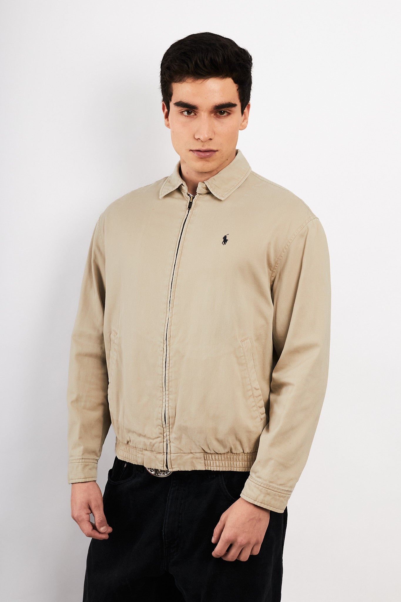 2000 Vintage Polo Ralph Lauren Lined Beige Harrington (S/M)