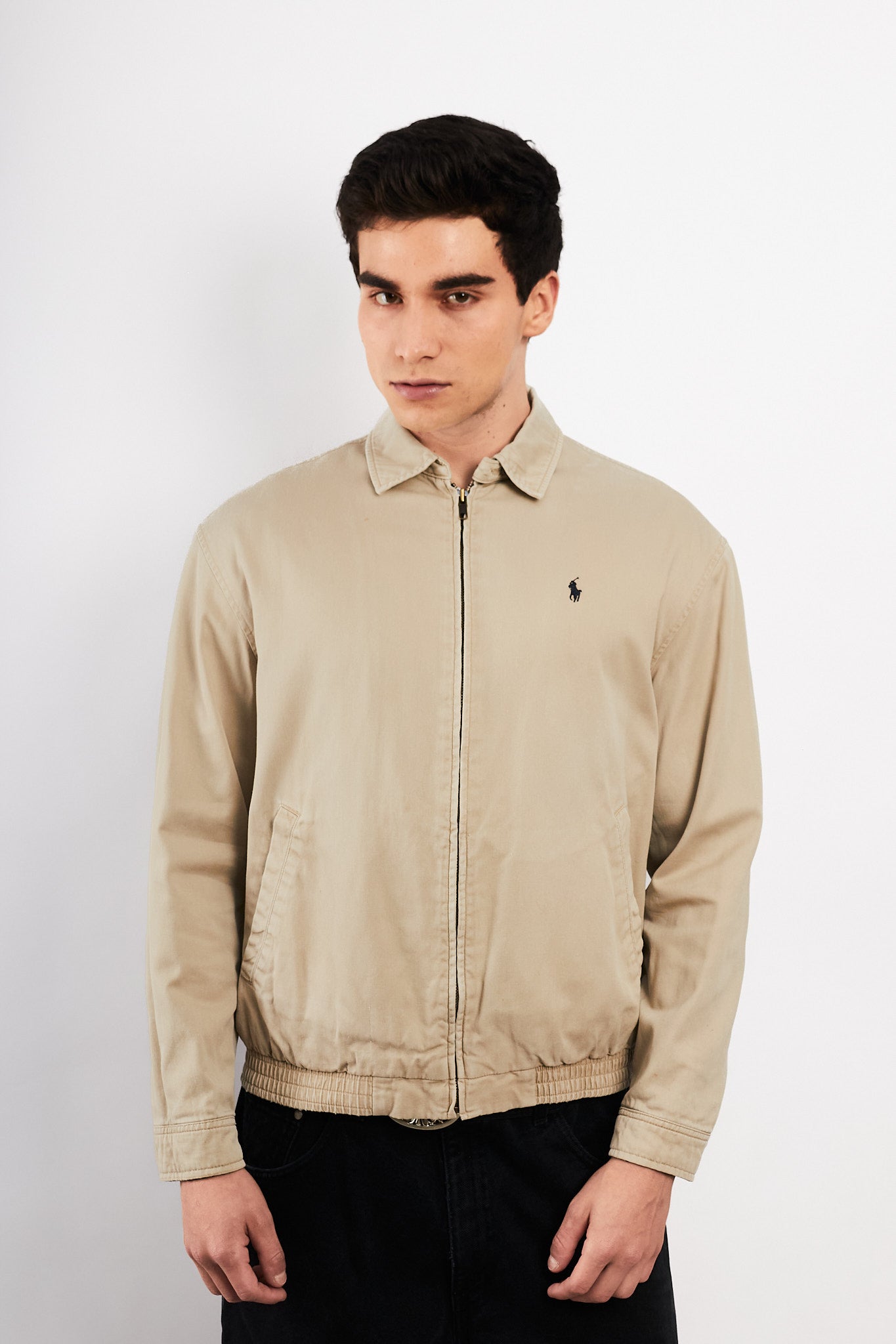 2000 Vintage Polo Ralph Lauren Lined Beige Harrington (S/M)