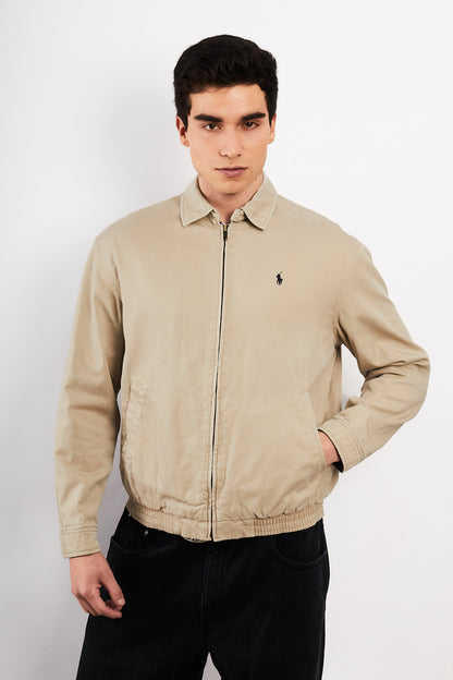 2000 Vintage Polo Ralph Lauren Lined Beige Harrington (S/M)