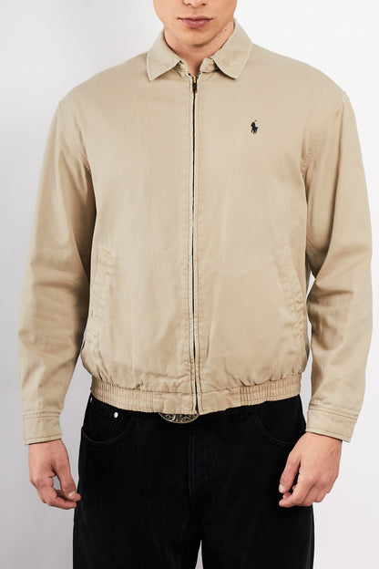 2000 Vintage Polo Ralph Lauren Lined Beige Harrington (S/M)