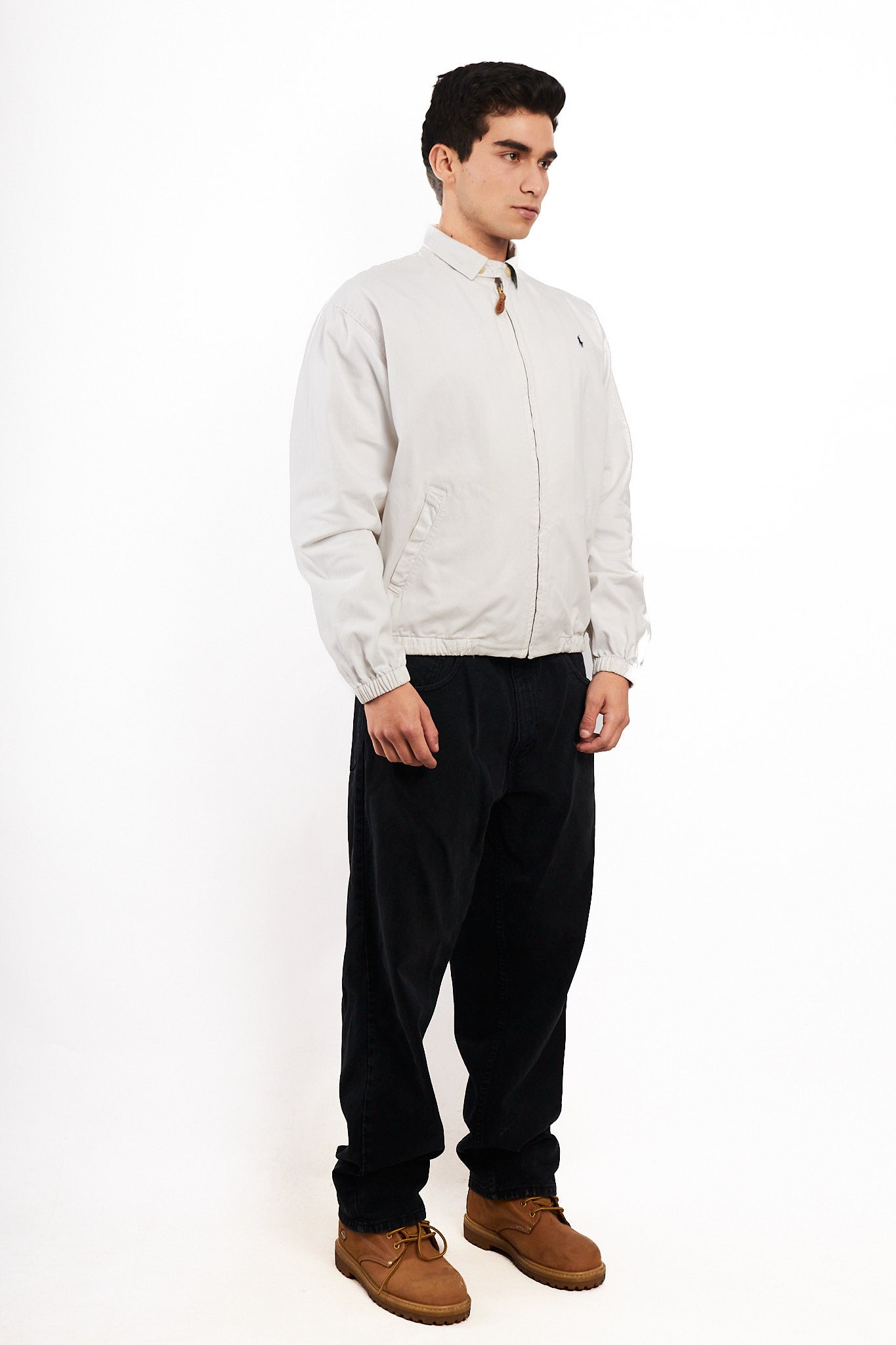 1990 Vintage Polo Ralph Lauren White Harrington (M)