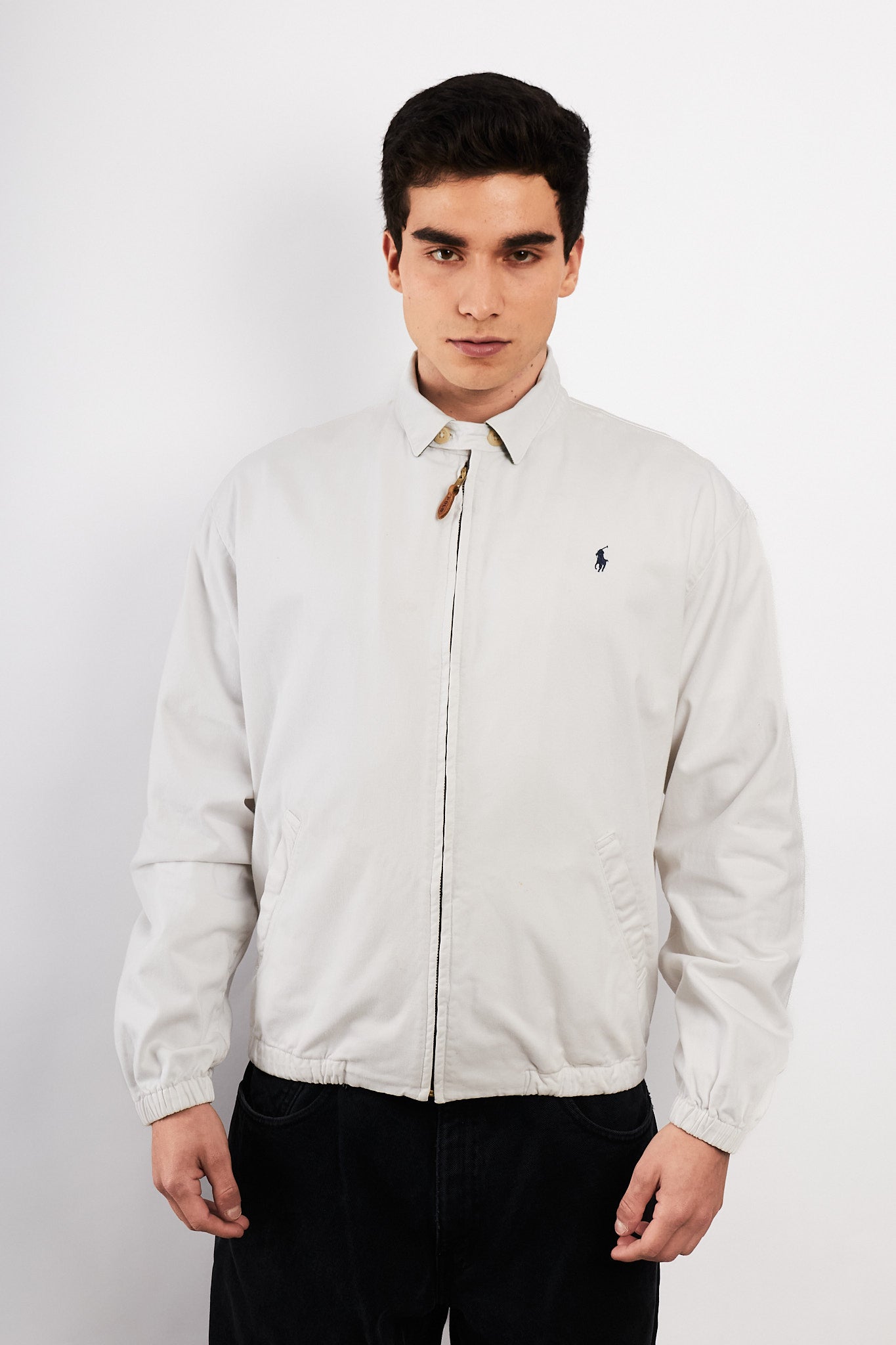 1990 Vintage Polo Ralph Lauren White Harrington (M)