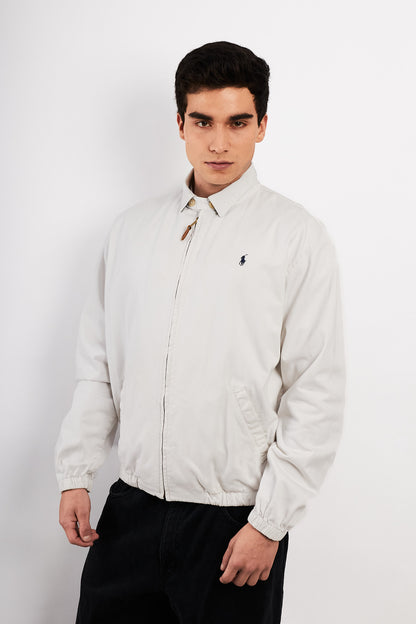 1990 Vintage Polo Ralph Lauren White Harrington (M)