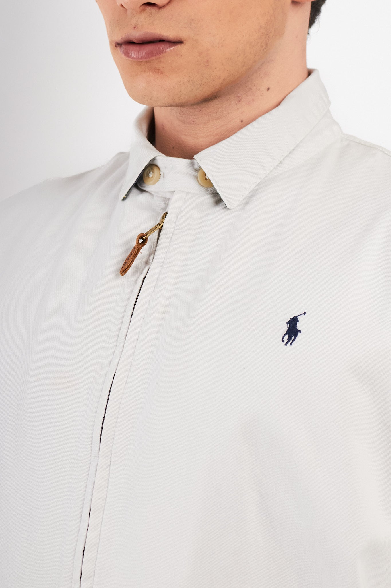 1990 Vintage Polo Ralph Lauren White Harrington (M)